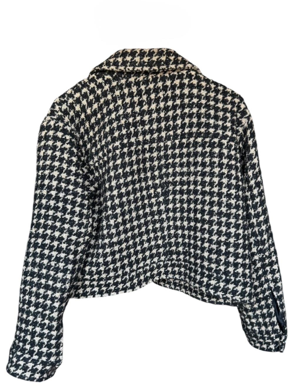 Anthropologie Lea Houndstooth Shimmer Cropped Coat Sz L - Picture 6 of 9